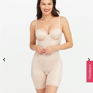 Spanx Suit Your Fancy Strapless Cupped Mid-Thigh Bodysuit